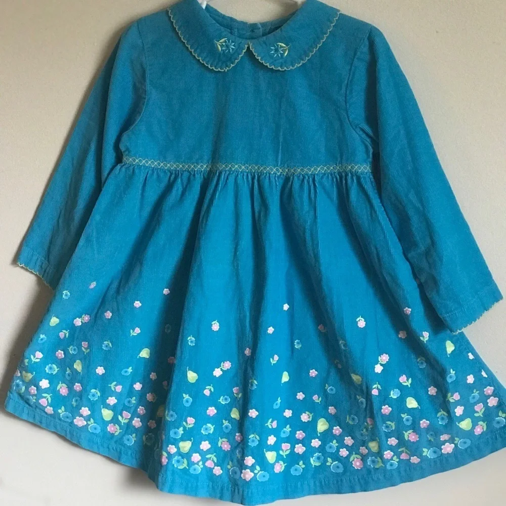 1980’sVintage Toddler Swiss Flower appliqué dress